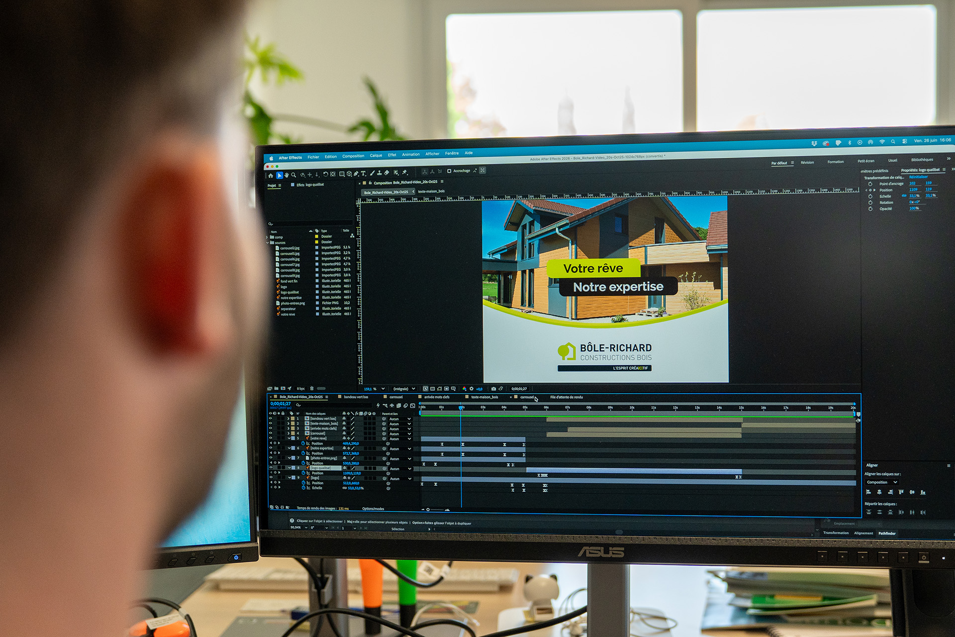 Visuel de prestation motion design avec création graphique en mouvement